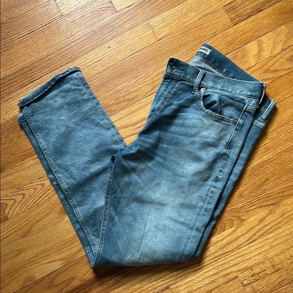Express Slim Blue Jeans with Subtle Fading